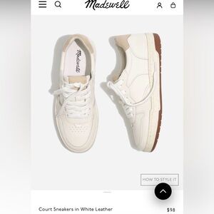 Madewell Court Sneakers Size 6